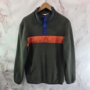 Cotopaxi Pullover Mens Large Green Orange Fleece Quarter Snap Teca